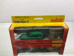 SOLIDO 3003 SIMCA MATRA RANCHO + HORSE BOX TRAILER -GREEN 1:43- GOOD IN BOX - Picture 1 of 6