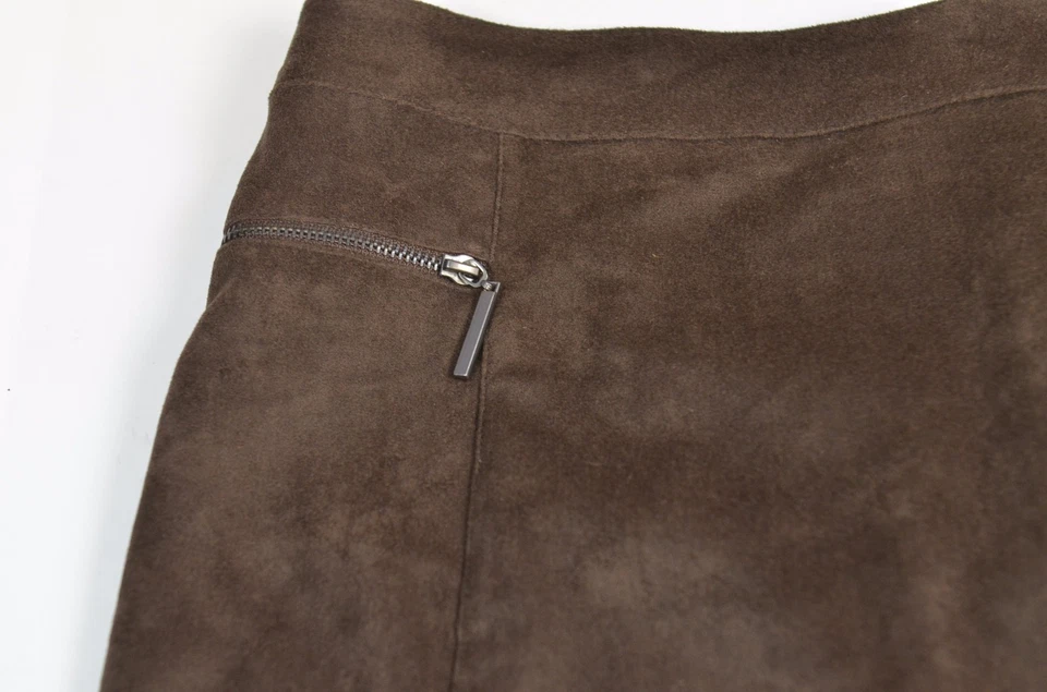 Falda para mujer Alberto Makali marrón imitación gamuza talla 8 carrera hasta la rodilla detalles Foto 1 de 4