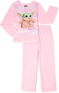 Star Wars Baby Yoda Girls Pink Pajamas Sleep Set, 2-Piece, Sizes 6-6X New - Picture 1 of 1