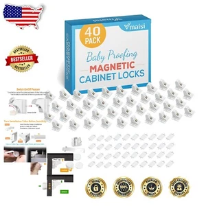Tu hogar a prueba de niños con 40 cerraduras magnéticas adhesivas - sin llave e invisible - Imagen 1 de 10