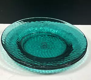 2er Set Türkis Blau Glas Salatteller Kiesel Strukturiert Grün 8" PLS LESEN - Bild 1 von 4