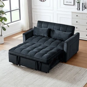 3 in 1 Convertible Sleeper Sofa Bed,Modern Pull Out Couch Bed,Adjustable Backres - Picture 1 of 3