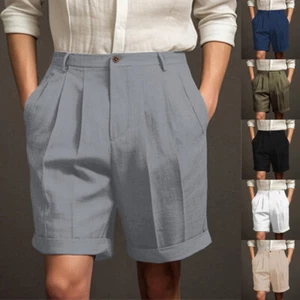 Mens Shorts Summer Chino Regular Fit Half Pants Men Casual Beach Short Pants US - Picture 1 of 25