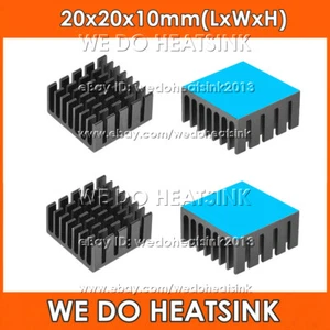 20x20x10mm Black Anodized Heatsink Radiator Cooler With Thermal Pad for CPU IC - Afbeelding 1 van 5