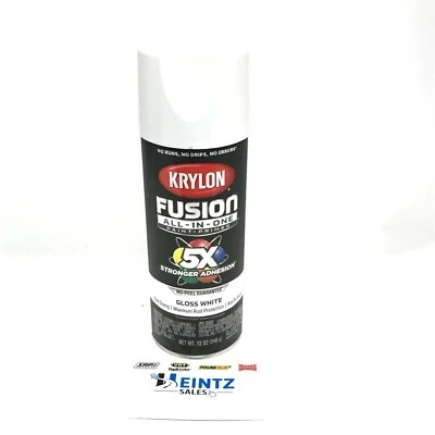 KRYLON 2727 Gloss White All-In-One Fusion Paint & Primer - No-Peel - 12 oz - Image 1 of 3