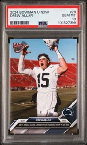 PSA 10 Drew Allar Rookie 2024 Bowman U Now College Football #28 Penn State Pop 4 - Picture 1 of 4
