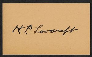 H.P. Lovecraft Autogramm Nachdruck auf Original Original Periode 1930er Jahre 3X5 Karte - Bild 1 von 1