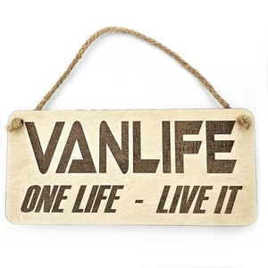 Vanlife Decorative Wall Sign Wooden Plaque VW Ford Renault Campervan Caravan Day - Picture 1 of 4
