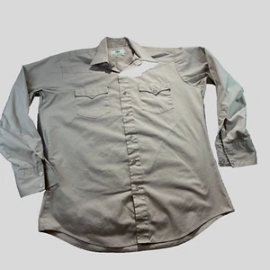 Mesquite Niver mens 17 Western Wear tan buttons 17 35 USA - Picture 1 of 7