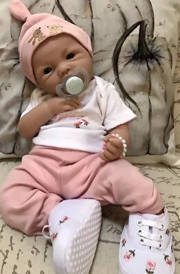 Full Body Silicone Reborn Baby Newborn Girl 18" Lifelike Doll 6lbs Floppy Soft - Image 1 of 4