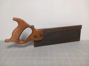 Vintage 10" Mitre Tenon Saw Retro Carpentry Wood Antique Steel Prop - Picture 1 of 16