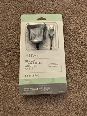 Ativa® USB to Parallel Printer Adapter Cable, 6' - Image 1 of 2