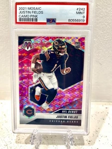2021 Justin Fields Panini Mosaic RC #242 NFL Debut Pink Camo PSA 9  - Bild 1 von 2