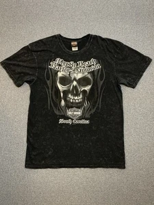 Harley Davidson 2014 Myrtle Beach Biker Shirt XL Skulls Smoke Affliction Style - Picture 1 of 9