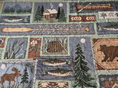Welcome To The Wilderness Tapestry Queen Size Blanket 94 In X 100 In Cabin Fever - Image 1 of 4
