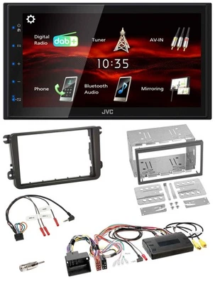 JVC USB Bluetooth Lenkrad DAB 2DIN Autoradio für VW T5 Golf Tiguan Touran 2009-2 - Bild 1 von 4