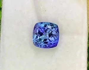 Natural Extremely Rare Blue Tanzanite Cushion 10-12 Ct Certified Loose Gemstone - Picture 1 of 6