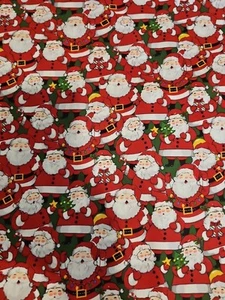 6 YARDS 4 ZOLL WEIHNACHTSMANN ST NICK WEIHNACHTEN URLAUB BAUMWOLLSTOFF NÄHEN QUILT - Bild 1 von 4