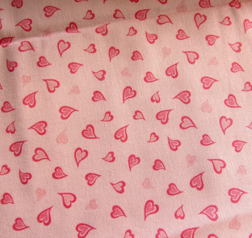 1.4 yds CLOSE TO MY HEART Faye Burgos Marcus Fabric PINK HEARTS Valentine's Day - Image 1 of 3