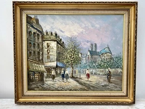 Original Oil Painting - Paris, Notre Dame & Street Scene Signed Caroline Burnett - Picture 1 of 9