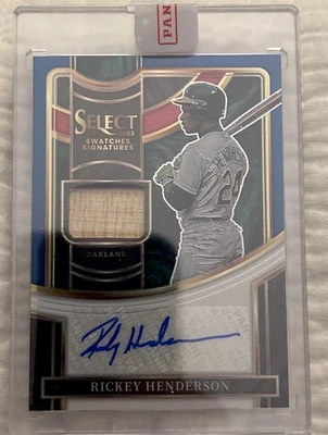 Panini Select 2023 - Muestras selectas firmas Rickey Henderson Prizm/49 Foto 1 de 2