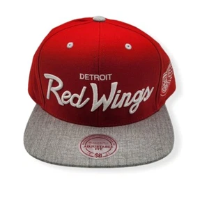 Mitchell & Ness Detroit Red Wings Heather Special Script Adjustable Snapback Hat - Picture 1 of 6