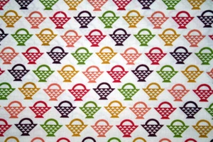 MULTICOLORED PIECED BASKETS - 100% COTTON FABRIC - Picture 1 of 4