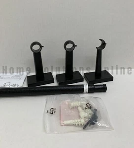 Pottery Barn Curtain Rod w/ Wall Bracket Cast Iron Black 24-48 0.75" #1003A - Picture 1 of 4
