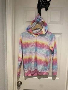 Saint Eve Kids Fleece Rainbow Unicorn Hoodie Size L (14/16) - Picture 1 of 16