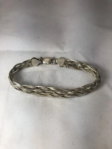 Vintage Sterling Silver Braided Italy Bracelet 7 1/2 ‘ - Picture 1 of 7