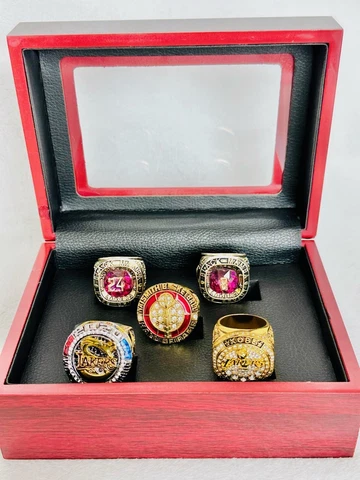 5 Pcs Los Angeles Lakers Kobe Bryant Ultimate Ring Collection Set W Box, US SHIP Cover