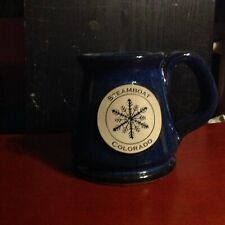 Sunset Hill Stoneware Steamboat Colorado Blue Coffee Tea Mug handcrafted in USA