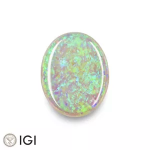 IGI Certificato AUSTRALIA Opale Bianco 3,37 Ct. Naturale Non Trattato OVALE Gioco di Colori - Foto 1 di 6