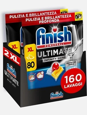 Finish Ultimate Infinity Shine Pastiglie Lavastoviglie, 160 Capsule Lavastovigli
