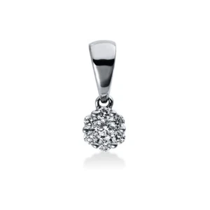 Colgante diamante ilusión oro blanco 18 quilates joyería NUEVO - Imagen 1 de 1