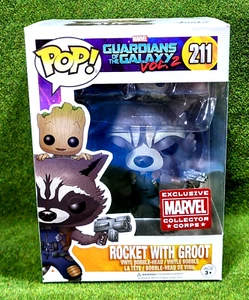 Funko POP! Guardians of the Galaxy Vol. 2 Rocket with Groot Collector Corps #211 - Picture 1 of 4