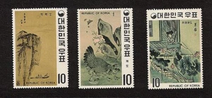 Korea Briefmarken 721-723 - Gemälde - 1970 ungebraucht BkBLAU - Bild 1 von 1