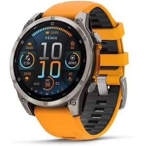 Garmin fenix 8 - 47mm AMOLED Sapphire Titanium with spark orange/graphite band - Picture 1 of 12