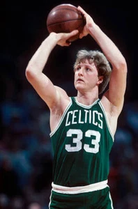 Boston Celtics' center Larry Bird shoots1980's Basketball photo - Picture 1 of 1