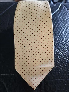 Paul Stuart Yellow Itty-Bitty Polka Dots 100% Silk Neck Tie Made In England - Picture 1 of 7