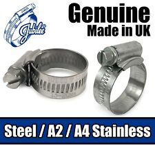 Genuine Jubilee Hose Clips Mild / A2 / A4 Stainless Steel Pipe Clamps Worm Drive
