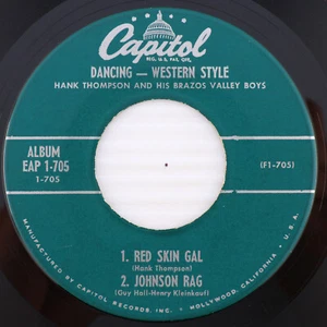 Hank Thompson – Dancing - Western Style - 1956 45 rpm 7" EP Record EAP 1-705 - Picture 1 of 16