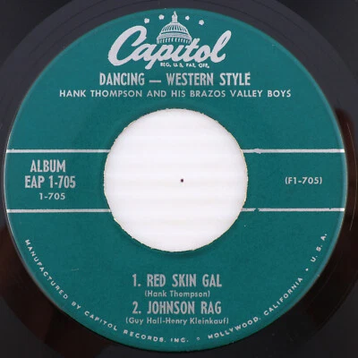 Hank Thompson – Dancing - Western Style - 1956 45 rpm 7" EP Record EAP 1-705 - Image 1 of 4