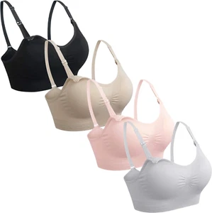 4Pack Nursing Bra for Breastfeeding Maternity Bras Push up Silk Seamless Pregnan - Picture 1 of 7