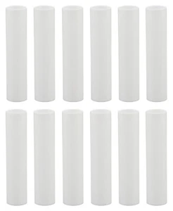 4 Inch White Plastic Candle Cover For Candelabra Base Lamp Sockets, 12 Pieces - Picture 1 of 5