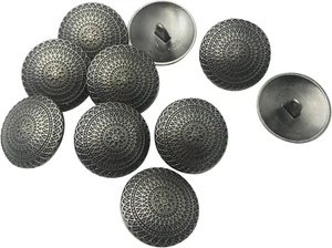 10Pcs Clothes Button - Retro 25Mm Sewing Button Shank round Shaped Metal - Picture 1 of 12