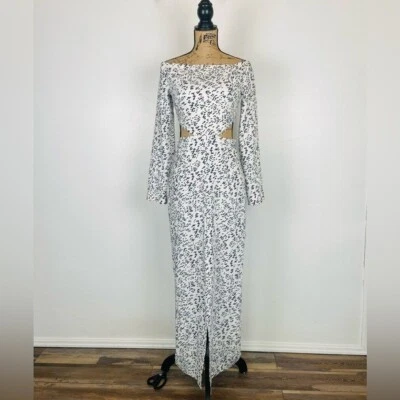 Maxi Vestido Keepsake The Label Hombro Descubierto Mangas Largas Talla S Sexy Delantero Sin Cordones Foto 1 de 4