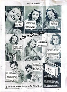 Jabón inodoro Lux DE COLECCIÓN 1939 anuncio de película, Joan Blondell en Good Girls go to Paris - Imagen 1 de 1