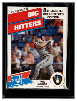 1988 Drake's Big Hitters Super Pitchers #11 Paul Molitor - Image 1 of 2