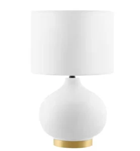 Coltswood 19 in. White Table Lamp with Ceramic with Gold Base - Picture 1 of 3